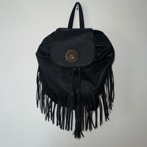 Atmosphere Black Fringe Backpack